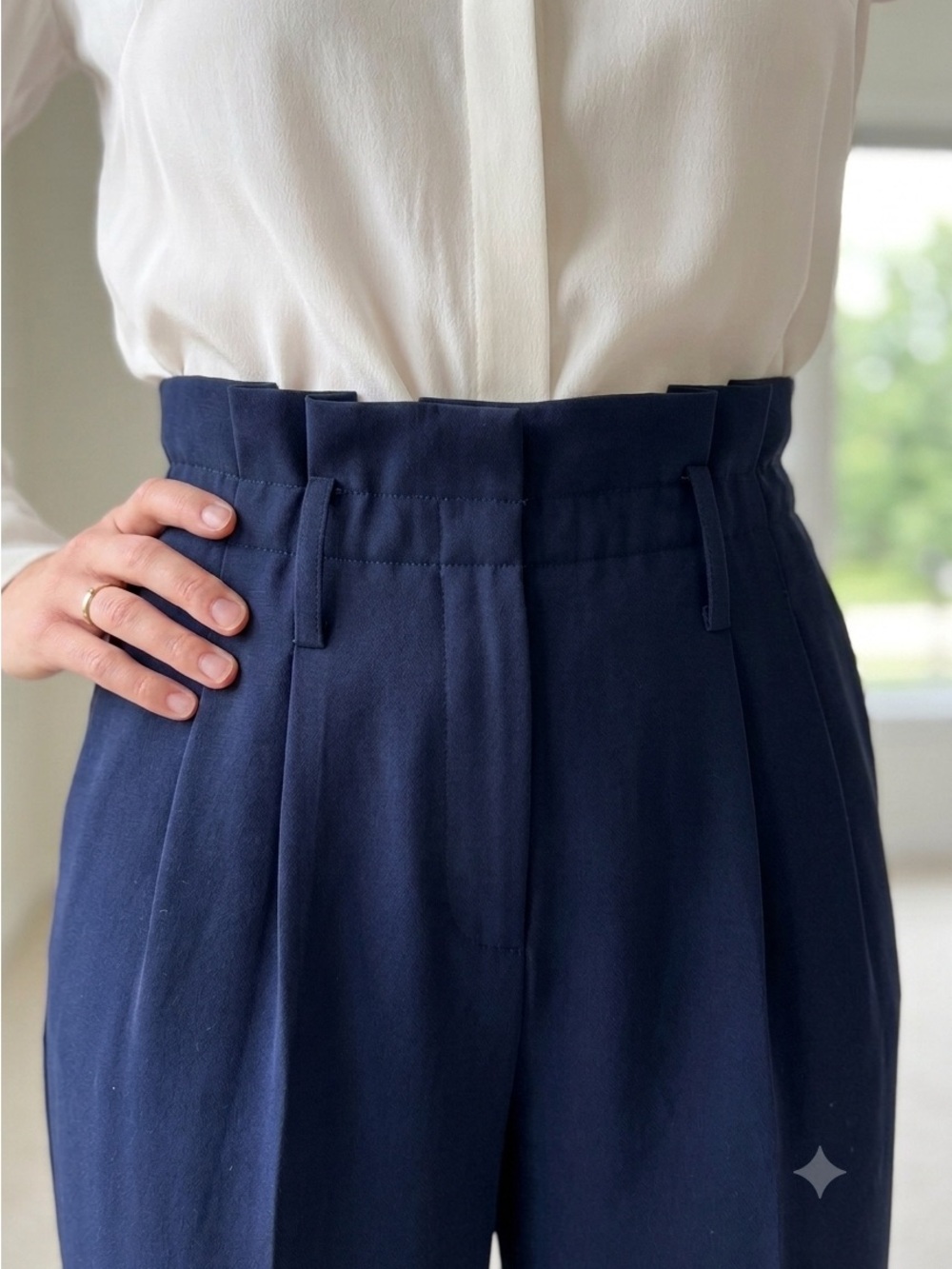Boden Navy Blue Tailored Pants Women’s Size 4P Petite - Picture 1 of 9
